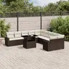 Image de Salon de jardin modulable Vidaxl rotin marron 11 pieces 62.0 x 62 x 69