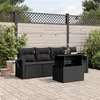 Image de Salon de jardin modulable vidaxl rotin noir 5 pieces 55 x 62 x 69 cm 2 personnes