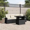 Image de Salon de jardin modulable Vidaxl rotin noir 5 pieces 55.0 x 62 x 69 4 personnes