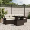 Image de Salon de jardin modulable Vidaxl resine tressee marron 5 pieces 55.0 x 62 x 69