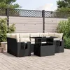 Image de Salon de jardin modulable Vidaxl rotin noir 3 pieces 6 personnes