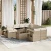 Image de Salon de jardin modulable Vidaxl rotin beige 9 pieces 62.0 x 62 x 69