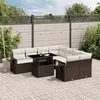 Image de Vidaxl Salon de jardin modulable 9 pièces résine tressée marron - Table extensible 62 x 62 x 69 cm