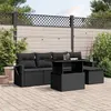 Image de vidaXL Salon de jardin 6 pcs avec coussins noir résine tressée 3267865
