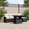 Image de vidaXL Salon de jardin 6 pcs avec coussins noir résine tressée 3267866
