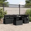 Image de vidaXL Salon de jardin 6 pcs avec coussins noir résine tressée 3267885