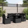 Image de Salon de jardin modulable vidaxl rotin noir 2 personnes 62 x 62 x 69 cm 6 pieces