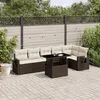 Image de Salon de jardin modulable Vidaxl rotin 7 pieces marron 62 x 62 x 69 cm