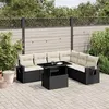 Image de Salon de jardin modulable Vidaxl 6 personnes resine tressee noir 62.0 x 62 x 69 cm 7 pieces