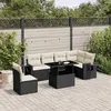 Image de Salon de jardin modulable Vidaxl resine tressee 7 pieces noir 62.0 x 62 x 69 cm 6 personnes