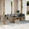 Image de vidaXL Salon de jardin avec coussins 7 pcs beige résine tressée 3267939