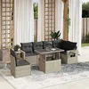 Image de Salon de jardin modulable GENERIQUE resine tressee gris 2 pieces 62 x 62 x 69 cm
