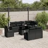 Image de Salon de jardin modulable vidaxl rotin 9 pieces noir 62 x 62 x 69 cm 8 personnes