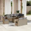 Image de Salon de jardin modulable Vidaxl 9 pieces beige rotin 62 x 62 x 69 cm