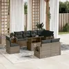 Image de Salon de jardin modulable vidaxl rotin 2 personnes gris 62 x 62 x 69 cm 9 pieces