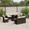 Image de vidaXL Salon de jardin avec coussins 9 pcs marron résine tressée 3268043