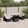 Image de vidaXL Salon de jardin 8 pcs avec coussins noir résine tressée 3268056
