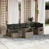 Image de Salon de jardin modulable vidaxl rotin 7 personnes 8 pieces 62 x 62 x 69 cm gris