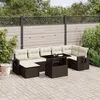 Image de Salon de jardin modulable Vidaxl 8 pieces marron rotin 62 x 62 x 69 cm