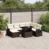 Image de Salon de jardin modulable Vidaxl 8 pieces rotin marron 62 x 62 x 69 cm