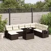 Image de Salon de jardin modulable Vidaxl marron 9 pieces resine tressee 62 x 62 x 69 cm
