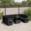 Image de Salon de jardin modulable vidaxl rotin noir 2 personnes 62 x 62 x 69 cm 10 pieces