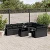 Image de Salon de jardin modulable vidaxl noir 10 pieces 2 personnes 62 x 62 x 69 cm rotin