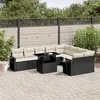 Image de vidaXL Salon de jardin 10 pcs avec coussins noir résine tressée 3268126