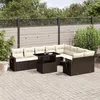 Image de Salon de jardin modulable Vidaxl marron 10 pieces resine tressee 62 x 62 x 69 cm