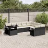 Image de vidaXL Salon de jardin 10 pcs avec coussins noir résine tressée 3268136
