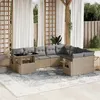 Image de vidaXL Salon de jardin avec coussins 10 pcs beige résine tressée 3268139