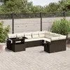 Image de Salon de jardin modulable Vidaxl 10 pieces rotin marron 62 x 62 x 69 cm