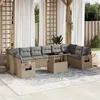 Image de Salon de jardin modulable Vidaxl rotin beige 11 pieces 62 x 62 x 69 cm