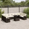 Image de Salon de jardin modulable Vidaxl rotin marron 11 pieces 62.0 x 62 x 69