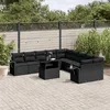 Image de Salon de jardin modulable vidaxl rotin noir 11 pieces 62 x 62 x 69 cm 2 personnes
