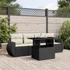 Image de Salon de jardin modulable Vidaxl rotin noir 5 pieces x 70 x 69