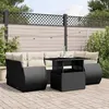 Image de Salon de jardin modulable Vidaxl rotin noir 7 pieces x 70 x 69