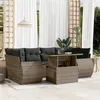 Image de Salon de jardin modulable vidaxl rotin 7 pieces gris 62 x 62 x 69 cm 2 personnes