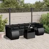 Image de vidaXL Salon de jardin 8 pcs avec coussins noir résine tressée 3268405
