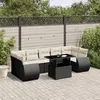Image de Salon de jardin modulable VIDAXL 2 personnes rotin noir 62 x 62 x 69 cm 8 pieces