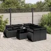 Image de Salon de jardin modulable vidaxl rotin noir 8 personnes 62 x 62 x 69 cm 9 pieces