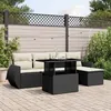 Image de Salon de jardin modulable Vidaxl rotin noir 6 pieces x 70 x 69