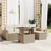 Image de vidaXL Salon de jardin avec coussins 6 pcs beige résine tressée 3268498