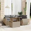 Image de 5 pieces Vidaxl resine tressee salon de jardin modulable beige 62 x 62 x 69 4 personnes