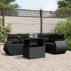 Image de vidaxl Salon de jardin modulable - Pack de 6 pièces - Rotin noir - Table extensible 62x62x69 cm - 5 personnes