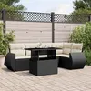 Image de Salon de jardin modulable VIDAXL rotin noir 6 pieces x 70 x 69
