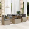 Image de Salon de jardin modulable Vidaxl 6 pieces 5 personnes beige 62 x 62 x 69 cm resine tressee