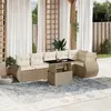 Image de vidaXL Salon de jardin avec coussins 7 pcs beige résine tressée 3268548