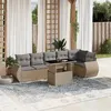 Image de Salon de jardin modulable Vidaxl beige 6 personnes 7 pieces 62 x 62 x 69 cm rotin