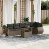 Image de Salon de jardin modulable Vidaxl rotin gris 7 pieces 62.0 x 62 x 69 6 personnes